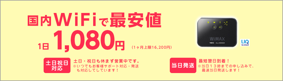 一時帰国WiFiレンタル