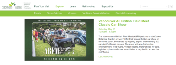 クラシックカーショー(Vancouver All British Field Meet Classic Car Show) 2024 @ VanDusen Botanical Garden