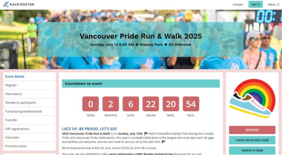 Vancouver Pride Run & Walk 2025 @ Stanley Park